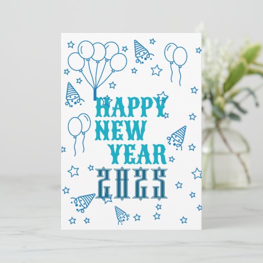 Frohes Neujahrsfest Einladung (Stehend Vorderseite)