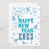 Frohes Neujahrsfest Einladung (Vorne/Hinten)