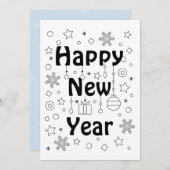 Frohes Neujahrsfest Einladung (Vorne/Hinten)