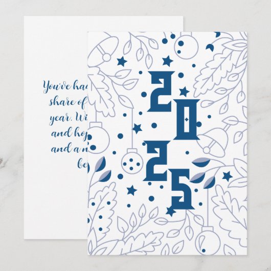 Frohes Neujahrsfest Einladung (Vorne/Hinten)