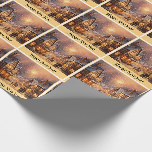 Frohes Neujahrsfest Geschenkpapier (Ecke)