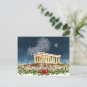 Frohes Neujahrsfest in der Akropolis von Athen Postkarte (Stehend Vorderseite)