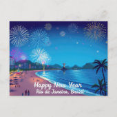 Frohes Neujahrsfest in Rio de Janeiro Postkarte (Vorderseite)