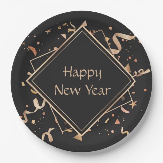 Frohes Neujahrsfest Pappteller (Vorderseite)