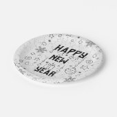 Frohes Neujahrsfest Pappteller (Schrägansicht)