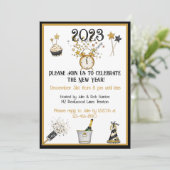 Frohes Neujahrsfest-Party Einladung (Stehend Vorderseite)