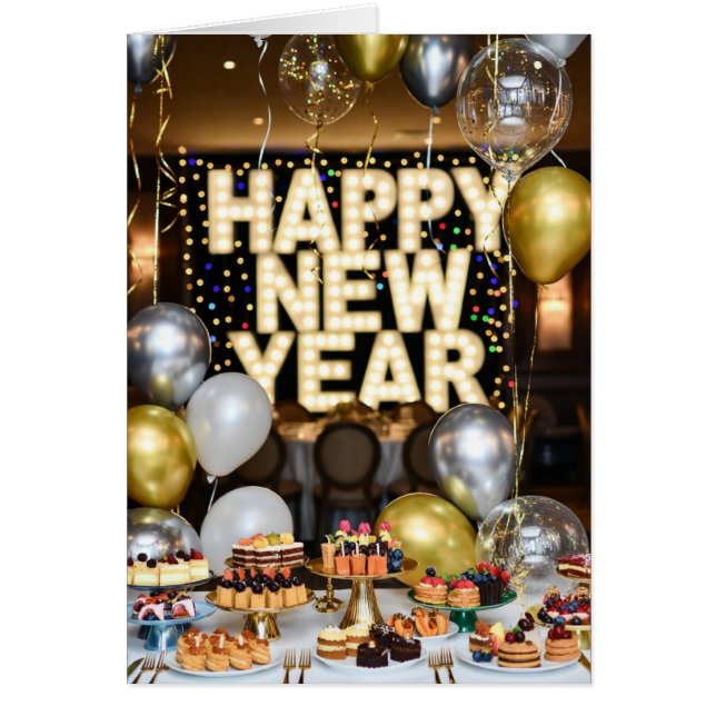 Frohes Neujahrsgrußkarte (Vorne)
