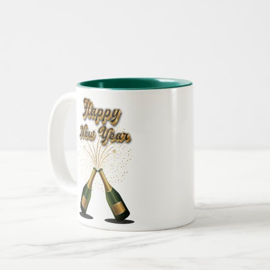 Frohes Neujahrskaffee - Tasse (Vorderseite Links)