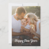 Frohes Neujahrsskript Custom 2-Foto Feiertagskarte (Vorderseite)