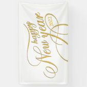 Frohes New Year Gold & White Typografy Banner (Vertikal)