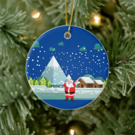 Frohes New Year Keramik Ornament