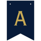 Frohes New Year Party 2025 Navy Blue Gold Wimpelkette (Zweite Fahne)