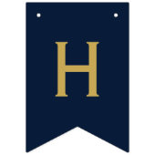 Frohes New Year Party 2025 Navy Blue Gold Wimpelkette (Erste Fahne)