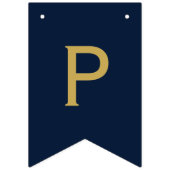 Frohes New Year Party 2025 Navy Blue Gold Wimpelkette (Dritte Fahne)