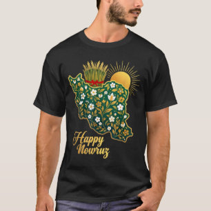 Frohes Nowruz Persisches Neujahr Iran Karte Floral T-Shirt