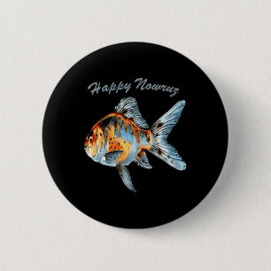 Frohes Nowruz Shubunkin Goldfisch Persisches Neuja Button