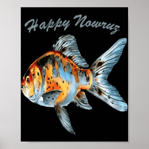 Frohes Nowruz Shubunkin Goldfisch Persisches Neuja Poster