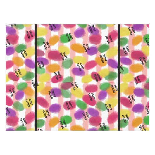Frohes Osterfarbene Bohnen Wasserfarbe Tischdecke (Vorderseite (Horizontal))