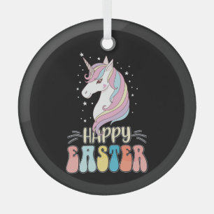 Frohes Ostern Einhorn Hase Kaninchen Eier Ornament Aus Glas