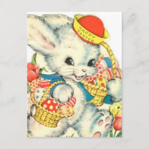 Frohes Ostern Hasen-Feiertag vintage Nostalgisch Feiertagspostkarte