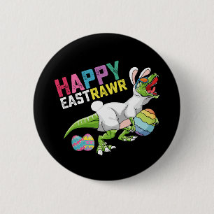 Frohes Ostern T Rex Dinosaur Osterhase Ei Button