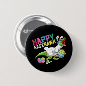 Frohes Ostern T Rex Dinosaur Osterhase Ei Button (Vorne & Hinten)