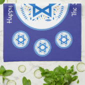 Frohes Pessach Blaue Davidstern NAME  Geschirrtuch (Gefaltet)