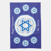 Frohes Pessach Blaue Davidstern NAME  Geschirrtuch (Vertikal)