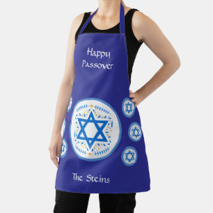 Frohes PESSACH Blaue Davidstern NAME P Platzsets Schürze