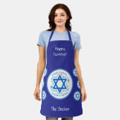 Frohes PESSACH Blaue Davidstern NAME P Platzsets Schürze (Getragen)