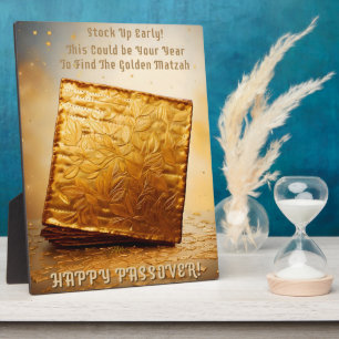 Frohes Pessach! Goldene Matze Fotoplatte
