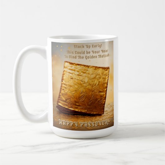 Frohes Pessach! Goldene Matze Kaffeetasse (Links)