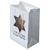 Frohes Pessach Stern Davids Mittlere Geschenktüte (Vorderseite Schrägansicht)