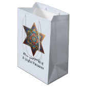 Frohes Pessach Stern Davids Mittlere Geschenktüte (Rückseite Schrägansicht)