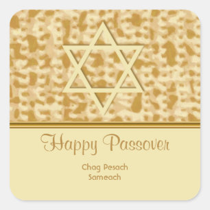 Frohes Pessach-Sticker Quadratischer Aufkleber