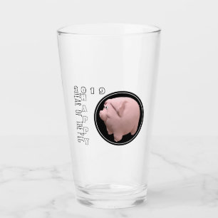 Frohes PIg Jahr 2019 3D Trinkglas 1 Glas