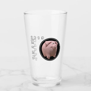 Frohes PIg Jahr 2019 3D Trinkglas 2 Glas