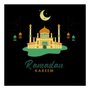 Frohes Ramadan Kareem und Eid Mubarak 2024 Poster