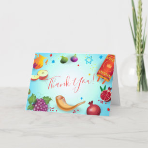 Frohes Rosch ha-Schana Jüdisches Neujahr Honig & A Dankeskarte