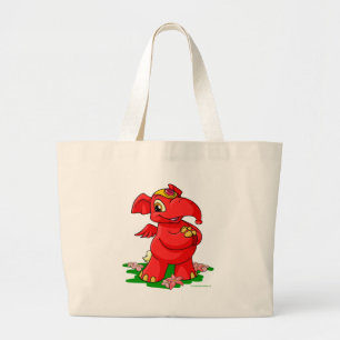 Frohes rotes Elephante in Shenkuu Jumbo Stoffbeutel