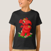 Frohes rotes Elephante in Shenkuu T-Shirt (Vorderseite)