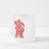 Frohes rotes Elephante Mattglastasse (Vorderseite Links)