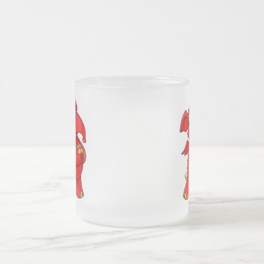 Frohes rotes Elephante Mattglastasse (Mittel)