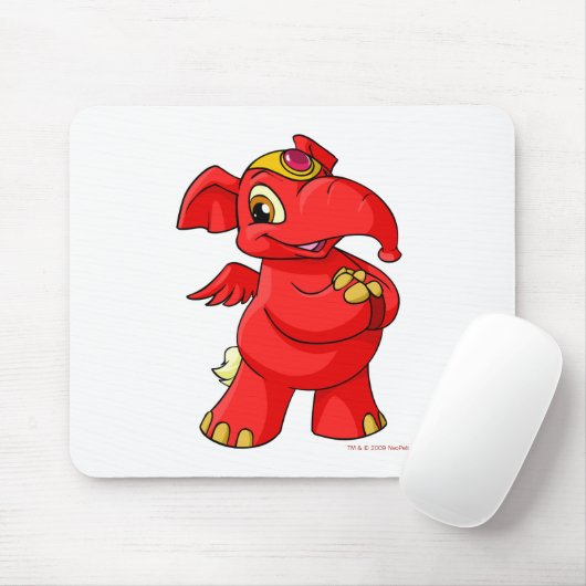 Frohes rotes Elephante Mousepad (Mit Mouse)