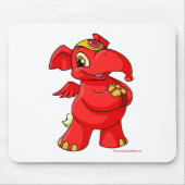 Frohes rotes Elephante Mousepad (Vorne)