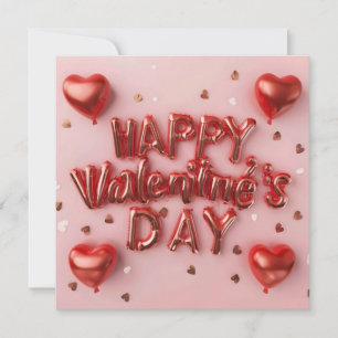 Frohes rotes Valentinstag Modernes 3D-Design Feiertagskarte
