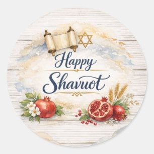 Frohes Schavuot-Sticker, Chag Schavuot Sameach Runder Aufkleber