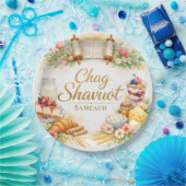 Frohes Schawuot, Chag Schawuot Sameach Aquarell Pappteller (Party)