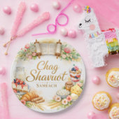 Frohes Schawuot, Chag Schawuot Sameach Aquarell Pappteller (Party)