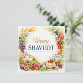 Frohes Schawuot Dekoratives Sieben-Arten-Ornament (Stehend Vorderseite)